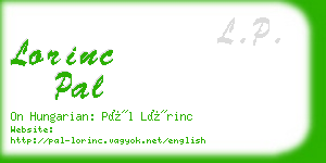 lorinc pal business card